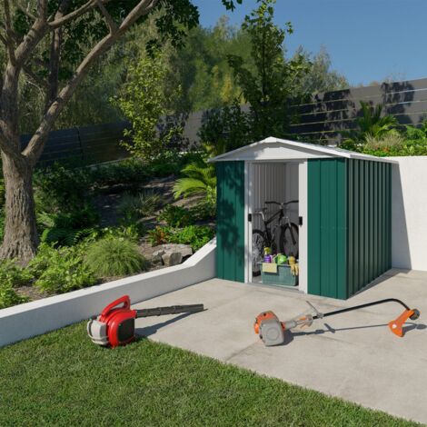 Abri de jardin métal 3,85 m² – Kit d'ancrage inclus – Renforts de toit pour durabilité – Aérations pour ventilation optimale – Yardmaster