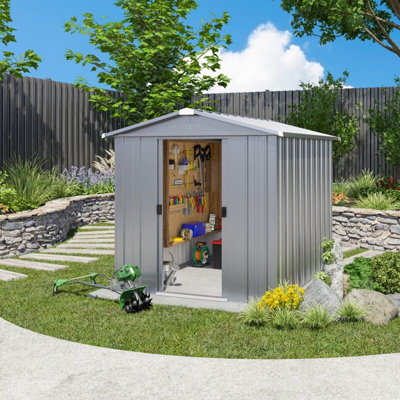 Abri de jardin métal Yardmaster Eco 3,85 m² + kit d'ancrage