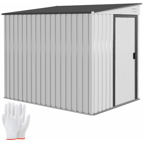 Abri de jardin métallique 2.81 m² avec fondation toit en appentis 154x206.5x181 cm
