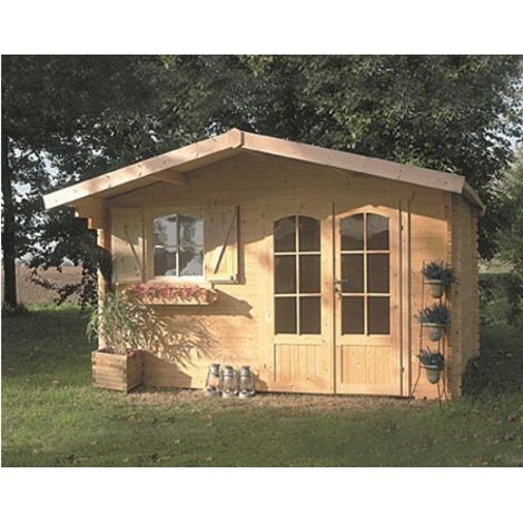 Abri de jardin Morzine en bois 10,99 m², Toiture Shingle gris, Plancher Non