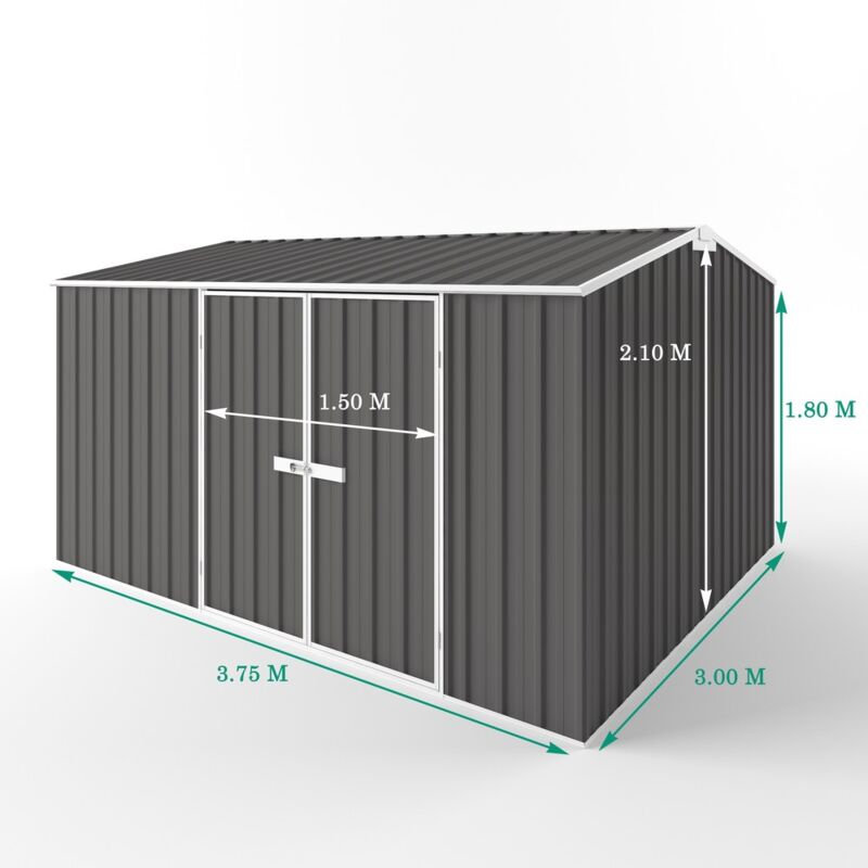 Abri métal colorbond gris ardoise - 11,25 m2 - Easyshed
