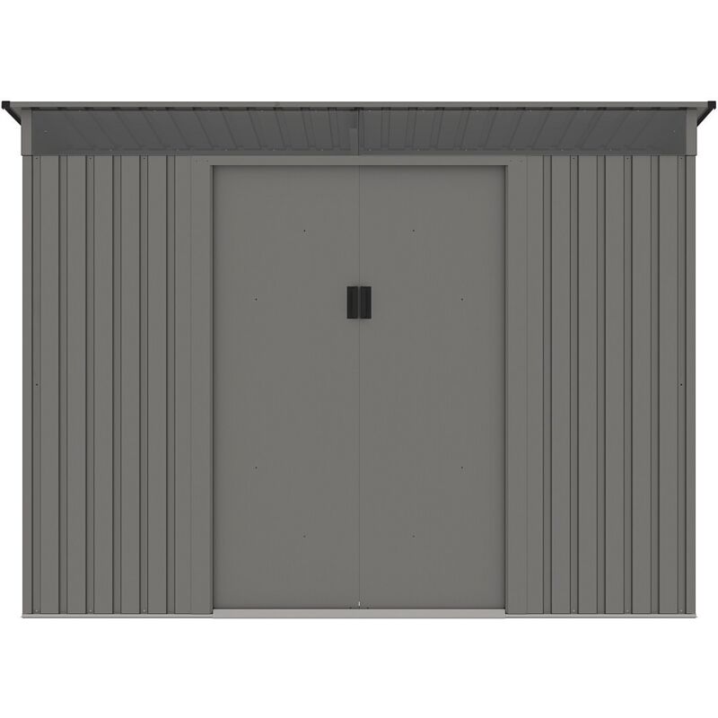 Abri de jardin métal en acier galvanisé gris 4,77 m² - FOLCO