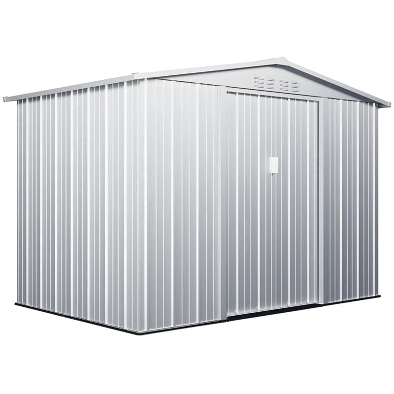 Vente-unique - Abri de jardin métal en acier galvanisé gris 4,91 m² linus