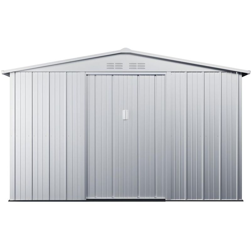 Vente-unique - Abri de jardin métal en acier galvanisé gris 7,82 m² linus