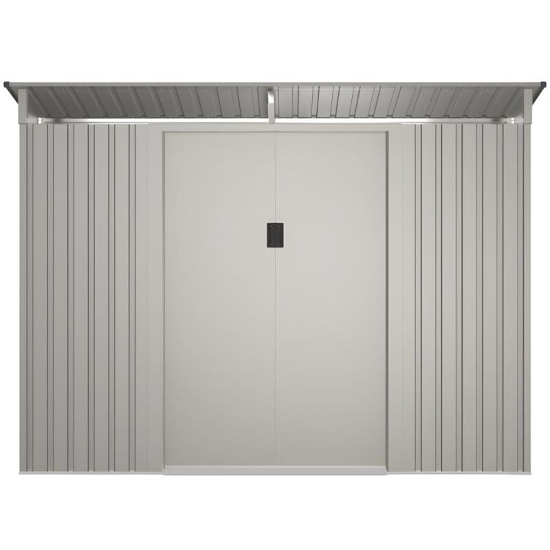 Vente-unique - Abri de jardin métal en acier galvanisé gris 3,23 m² - folco