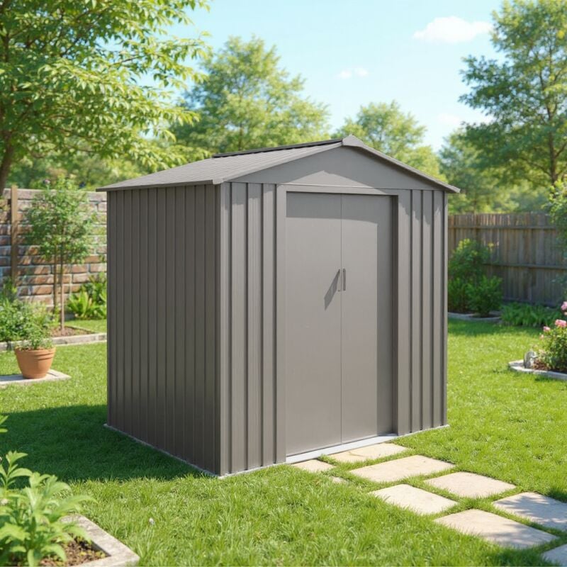 Abri de jardin en métal – MJ 6 x 4 - 2,5 m² - Anthracite