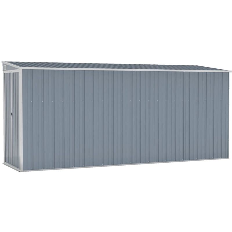 Vidaxl - Abri de jardin mural Gris 118x382x178 cm Acier galvanis&eacute;