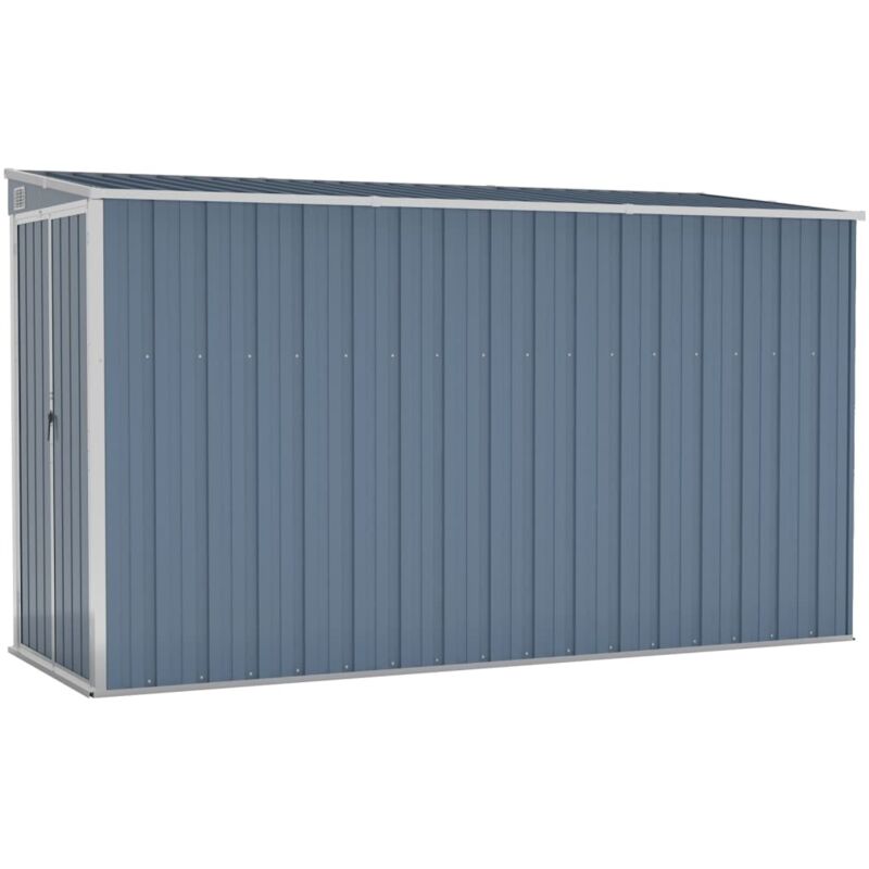Vidaxl - Abri de jardin mural Gris 118x288x178 cm Acier galvanis&eacute;