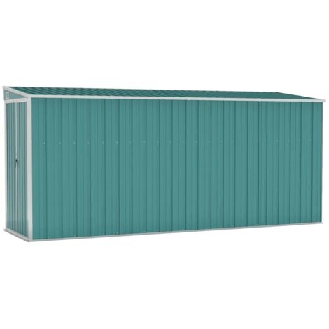 Abri de jardin mural Vert 118x382x178 Acier galvanisé