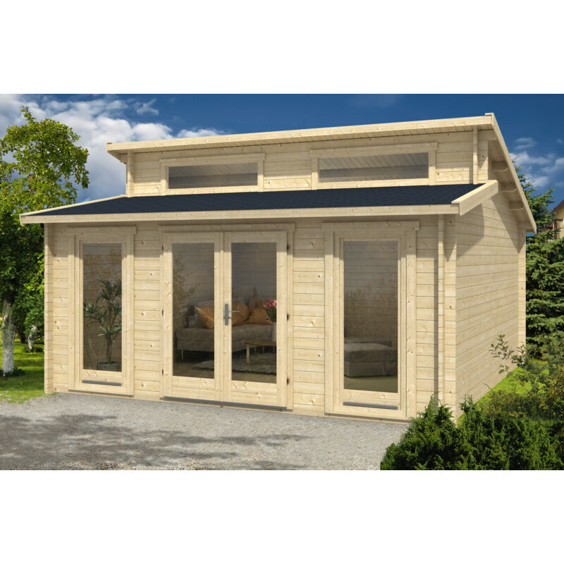 Carlsson - Abri de jardin Narvig-B Naturel , 40 mm Épaisseur paroi 520 x cm