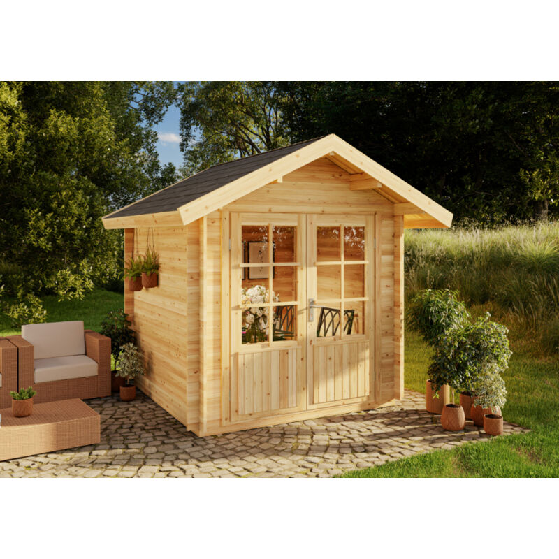 Alpholz - Abri de jardin Palma Naturel , 28 mm Épaisseur paroi 261 x cm