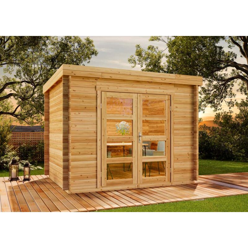 Abri de jardin Paloma Plus Naturel , 28 mm Épaisseur paroi 234 x 304 cm