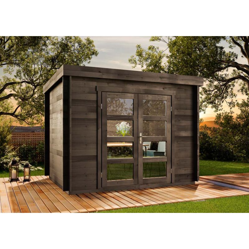 Alpholz - Abri de jardin Paloma Plus Anthrazitgris, 28 mm Épaisseur paroi 234 x 304 cm