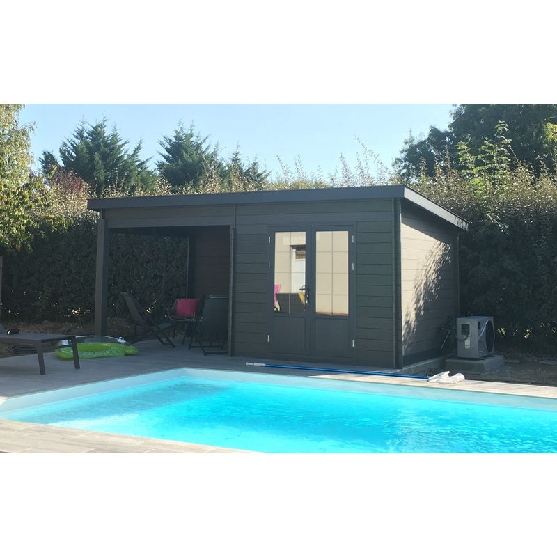 Abri de jardin - Pool House composite 6x3 toit plat