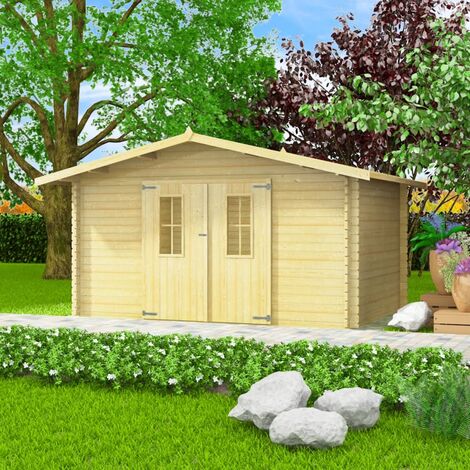 Abri de jardin pour bûches de bois 34 mm 4 x 3 m Bois massif
