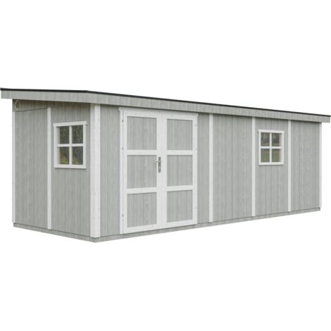 Abri de Jardin Qualité Premium 14,30 m² - H231x248x648 cm - Timbela M941-TUNDRA GREY
