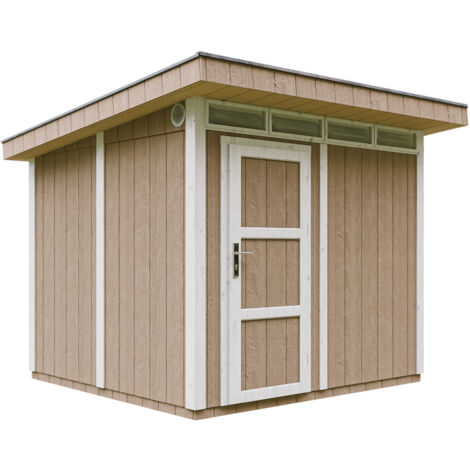 Abri de Jardin Qualité Premium 6m² - L294xL279cm - Kit tout compris avec sol, tuiles bitumineuses, set de peinture-LP Smartside Timbela M903 TERRA BROWN