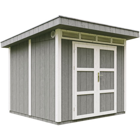 Abri de Jardin Qualité Premium 6m² - L294xL279cm - Kit tout compris avec sol, tuiles bitumineuses, set de peinture-LP Smartside Timbela M903A CAVERN STEEL