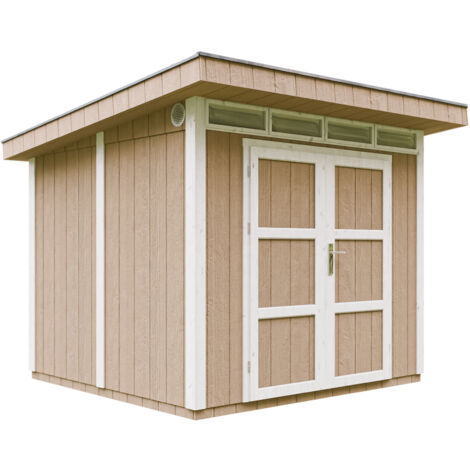 Abri de Jardin Qualité Premium 6m² - L294xL279cm - Kit tout compris avec sol, tuiles bitumineuses, set de peinture-LP Smartside Timbela M903A TERRA BROWN