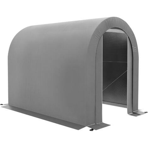 OUTSUNNY Abri de jardin rangement extérieur dim. 239L x 159l x 190H cm - porte zippée - acier galvanisé PE gris