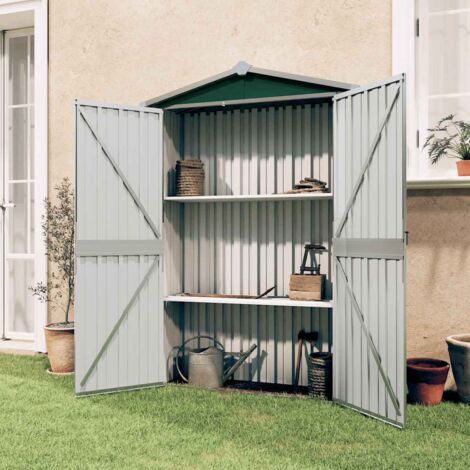 Abri de jardin-Remise Cabane pour outils Vert 116x45x175 cm Acier galvanisé