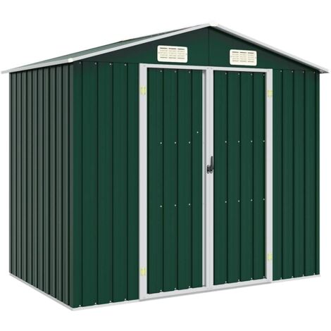Abri de jardin-Remise Cabane pour outils Vert 205x129x183 cm Métal galvanisé