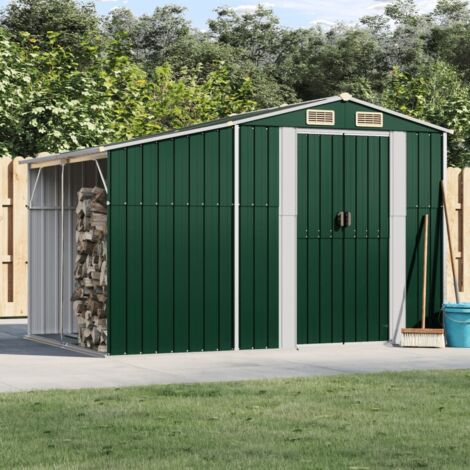 Abri de jardin-Remise Cabane pour outils vert 277x192,5x179 cm acier galvanisé