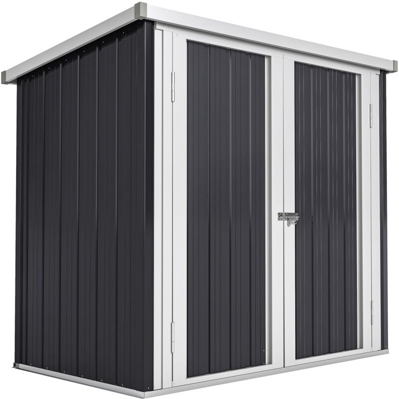 Outsunny - Abri de jardin - remise pour outils - abri vélo - abri poubelle - 2 portes verrouillables - dim. 147L x 86l x 134H cm - tôle d'acier noir