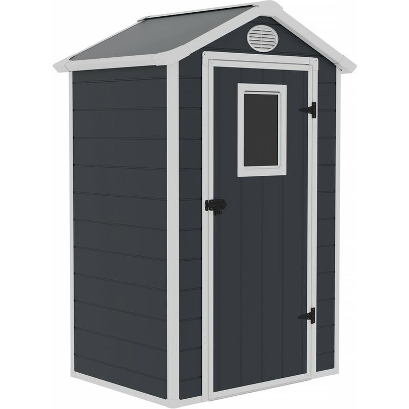 Habitat Et Jardin - Abri de jardin résine 'Texas' - kit d'ancrage inclus - 1.34 m² - Anthracite