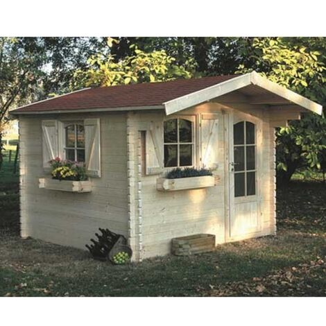 Abri de jardin Servoz en bois 7.44 m², Toiture Shingle gris, Plancher Non