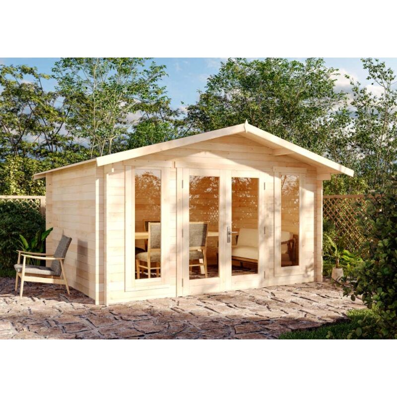 Alpholz - Abri de jardin Mirko Moderne a Naturel , 28 mm Épaisseur paroi 420 x 350 cm