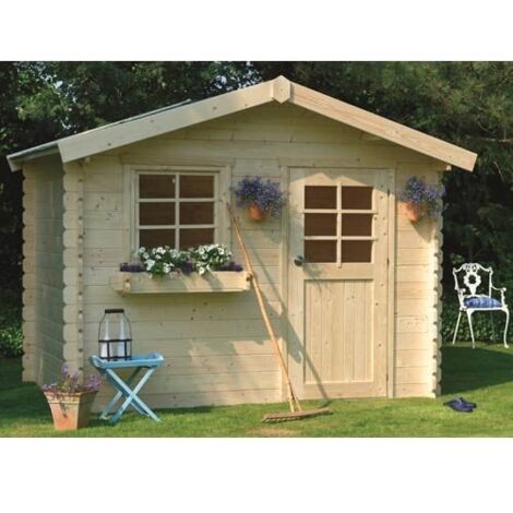 Abri de jardin Sologne en bois 7.53 m², Toiture Shingle vert, Plancher Oui