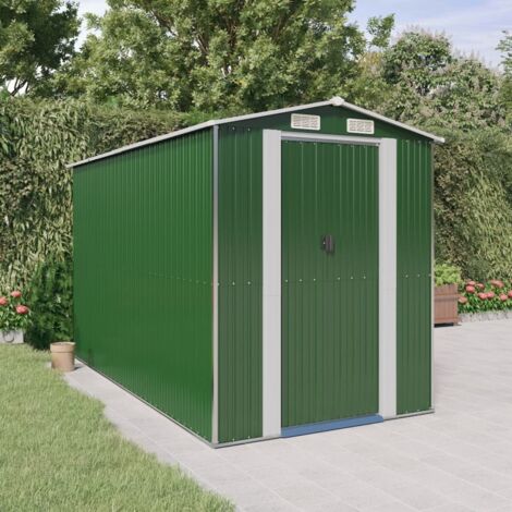 Abri de jardin Stockage extérieur Vert 192x357x223 cm Acier galvanisé 39092