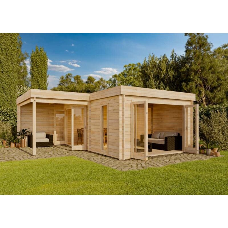 Carlsson - Abri de jardin Sunbeam iso Naturel , 40 mm Épaisseur paroi 598 x cm