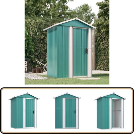 Abri de jardin Vert 126x97,5x177 cm Acier galvanisé - Abri De Jardin - Abri Extérieur - Rangement Jardin - Cabane Jardin - Outillage