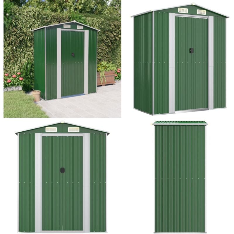 Abri de jardin Vert 192x108x223 cm Acier galvanisé - Abri De Jardin - Abri Extérieur - Rangement Jardin - Cabane Jardin - Outillage - Home & Living