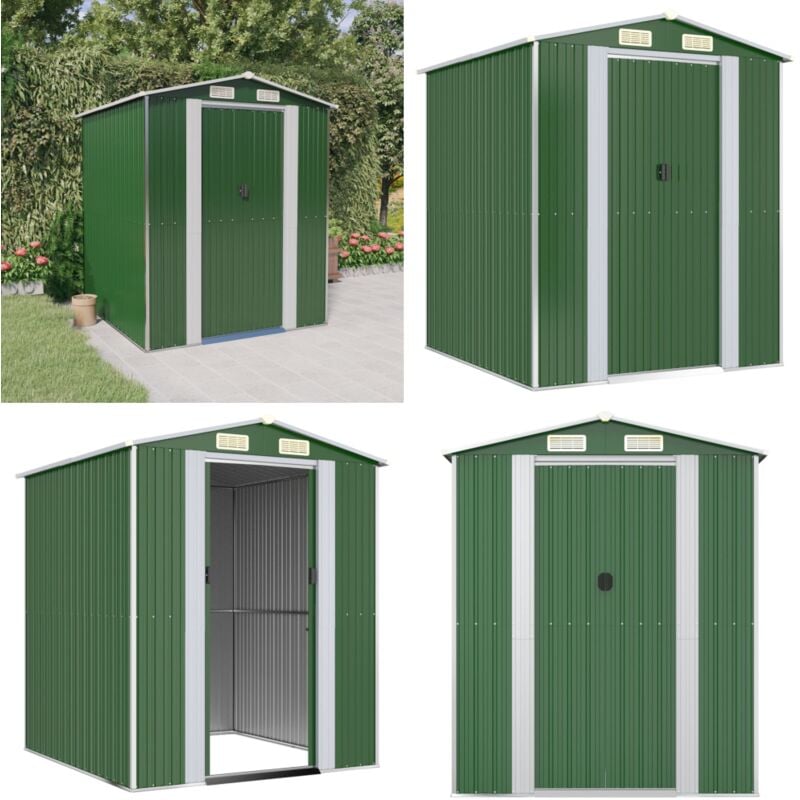 Abri de jardin Vert 192x191x223 cm Acier galvanisé - Abri De Jardin - Abri Extérieur - Rangement Jardin - Cabane De Jardin - Outillage De Jardin