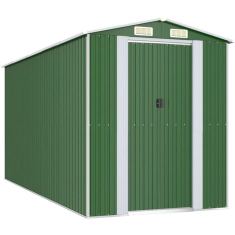 Abri de jardin Vert 192x440x223 Acier galvanisé