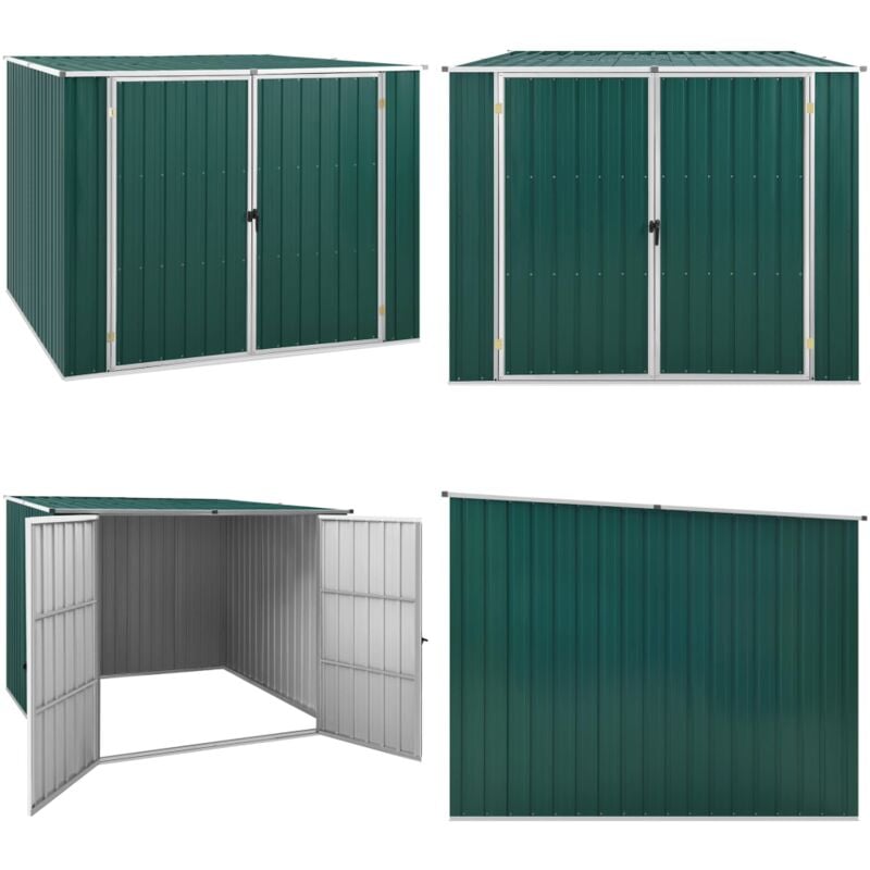 Abri de jardin Vert 195x198x159 cm Acier galvanisé - Abri De Jardin - Abri Extérieur - Stockage Jardin - Outillage - Équipement Jardin - Home & Living