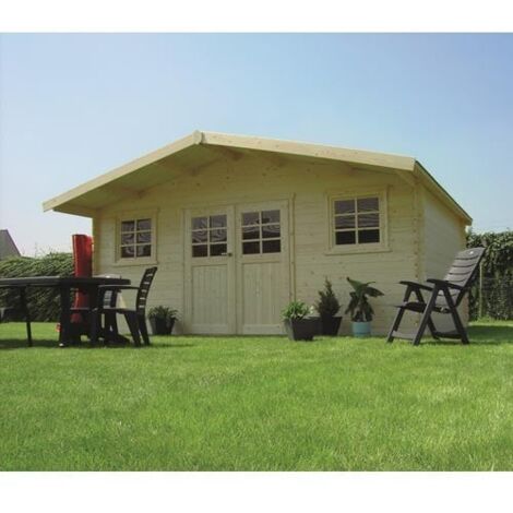 Abri de jardin ZÜRICH en bois 17,65m², Toiture Toit standard (roofing), Plancher Non