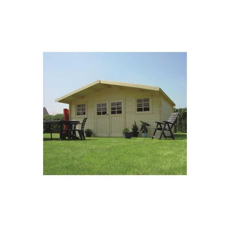 SOLID  - Abri de jardin z&uuml;rich en bois 17,65m&sup2;, Toiture Toit standard (roofing), Plancher Non