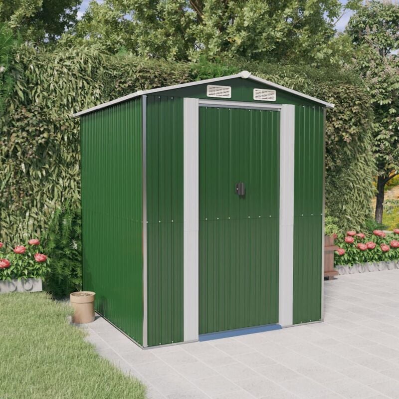 Design In - Abri de jardin,Remise Cabane pour outils, Stockage Rangement Extérieur Vert 192x191x223 cm Acier galvanisé CFW34390