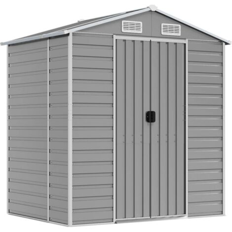 Abri de jardin，Remise Cabane pour outils，Stockage Rangement Extérieur gris clair 191x130x198 cm acier galvanisé CFW86305