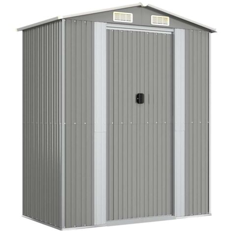 Abri de jardin，Remise Cabane pour outils，Stockage Rangement Extérieur Gris clair 192x108x223 cm Acier galvanisé CFW86317