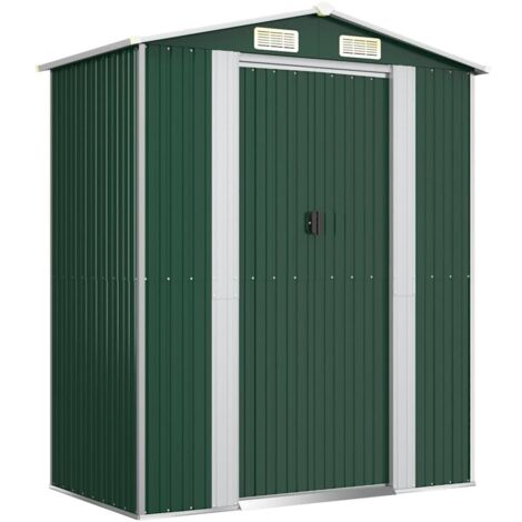 Abri de jardin，Remise Cabane pour outils，Stockage Rangement Extérieur Vert 192x108x223 cm Acier galvanisé CFW86394