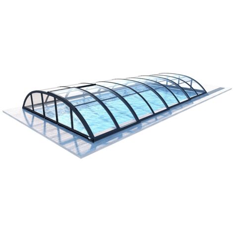 Abri de piscine Horizon - 7,43x3,50 m - polycarbonate massif 3 mm - pour piscine BAS7308