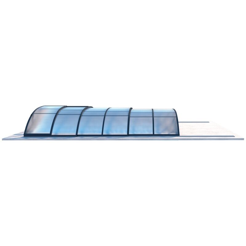 Abri de piscine Horizon pour les modèles 6,20x4,10 m - BAS88, BAS788 - polycarbonate alvéolaire 8 mm - Couleur Ral7016 Graphite