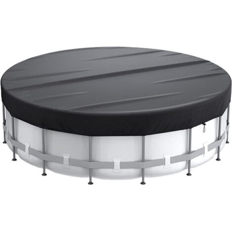 Abri de piscine, piscine hors-sol en bois, abri de piscine rond 420d pour cuve, piscine spa et piscine hors-sol, abri anti-poussière pour piscine à bulles avec cordon de serrage et piquets de sol