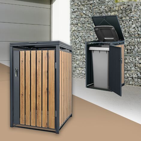 Abri de poubelle cache-poubelle boîte de rangement extérieur 240 L 68x80x116 cm