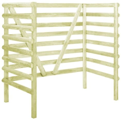 Abri de poubelle double Vert 140x80x150 cm Pin imprégné